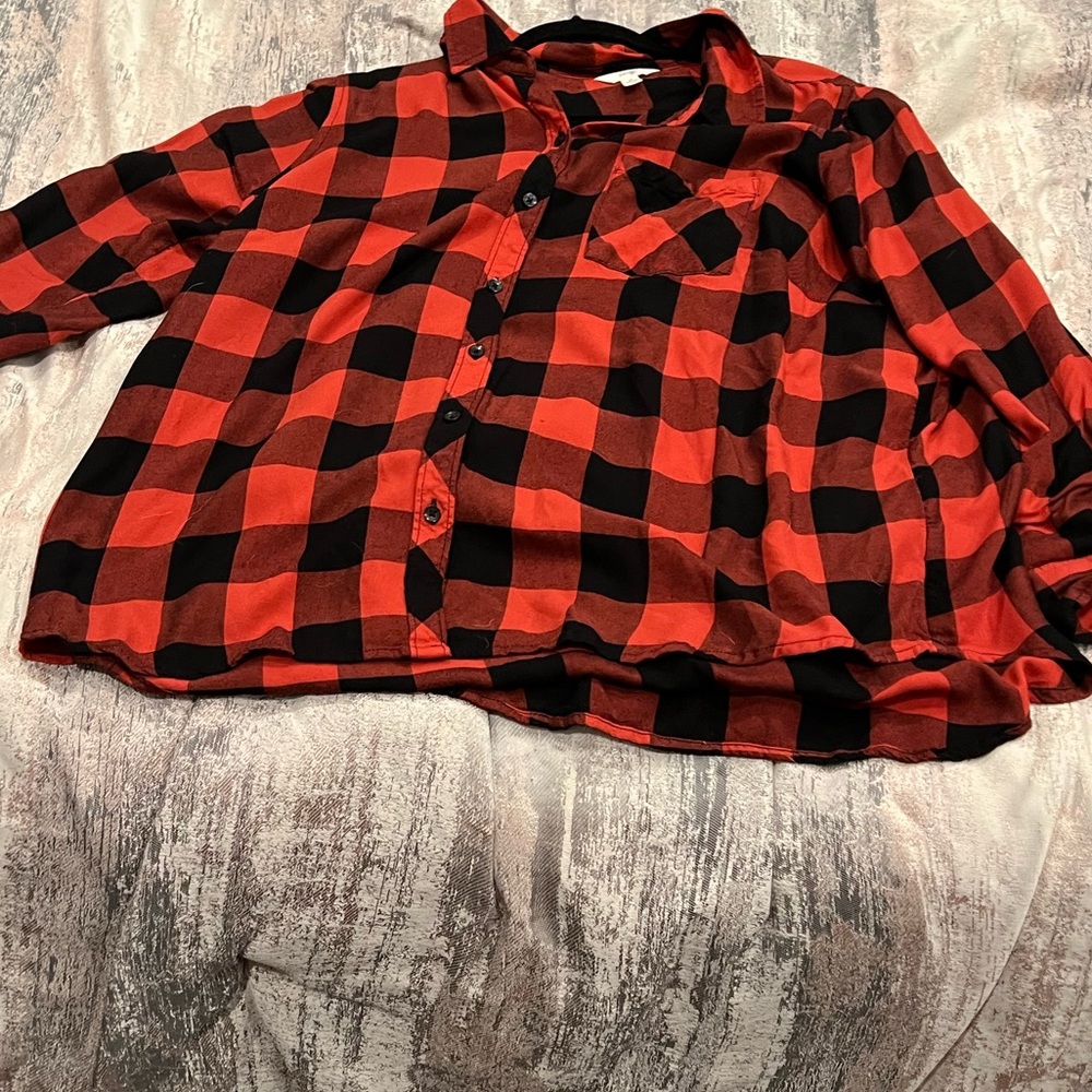 Time & Tru Women’s Soft Button Front Shirt With Long Sleeve